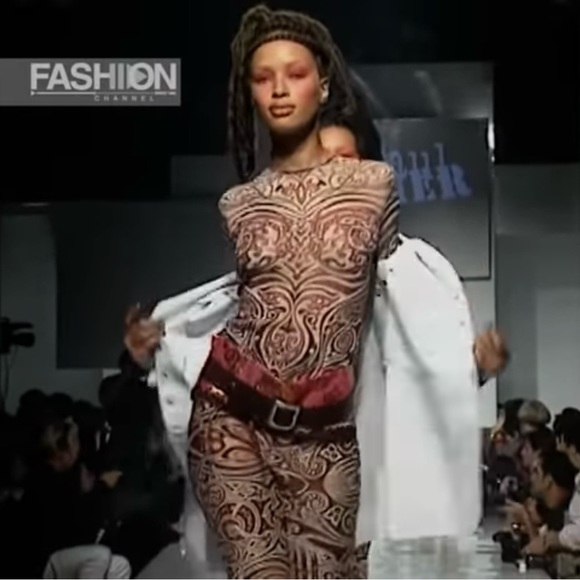 Jean Paul Gaultier Soleil 90s Vintage Mesh Maxi Dress, size M - Picture 12 of 14